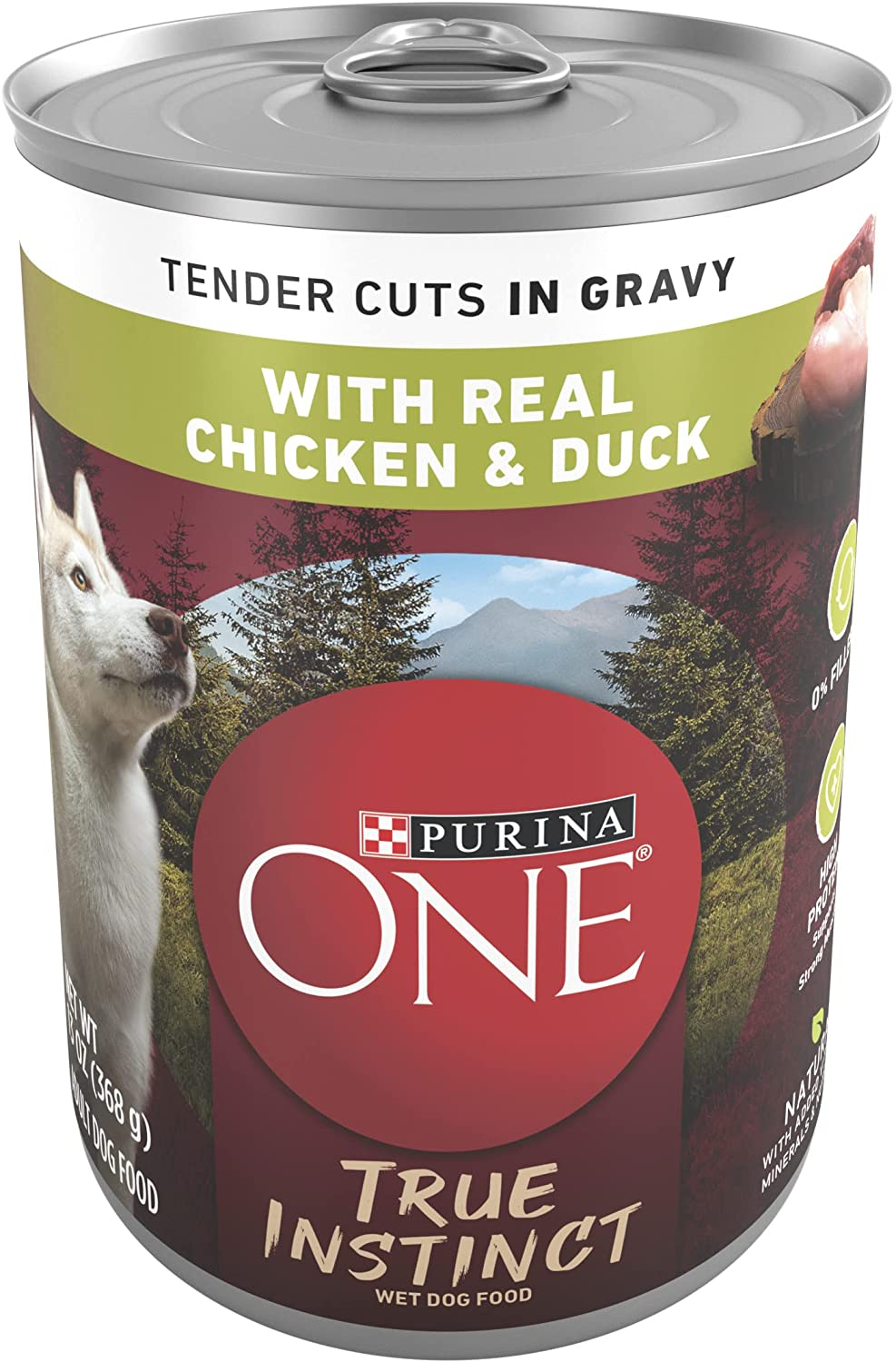 High Protein Wet Dog Food True Instinct Tender Cuts in Dog Food Gravy with Real Chicken and Duck - (Pack of 12) 13 Oz. Cans image 0