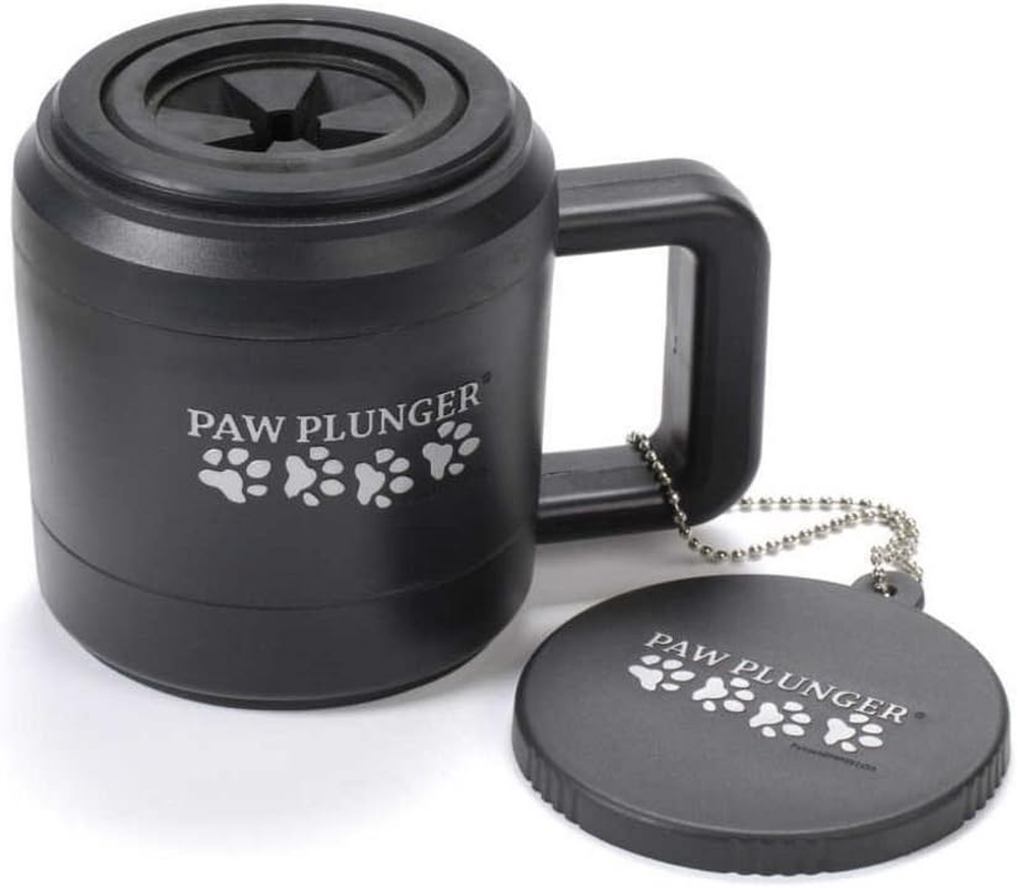 Paw Plunger – Dog Paw Cleaner - Dog and Puppy Essentials - Portable Dirty Paw Washer - Ideal for Medium Dogs - Black image 0