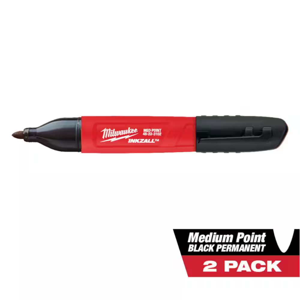 INKZALL Black Medium Point Jobsite Permanent Marker (2-Pack) image 0