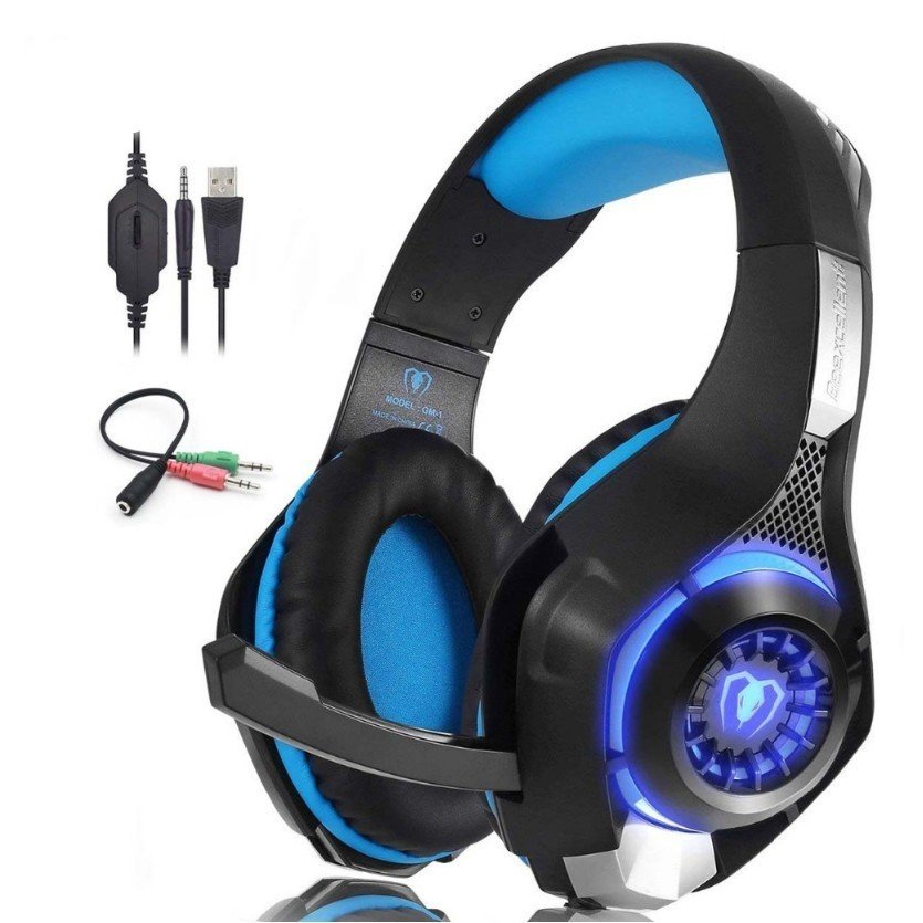Headphones for gaming gaming accessories gaming headset - Blue image