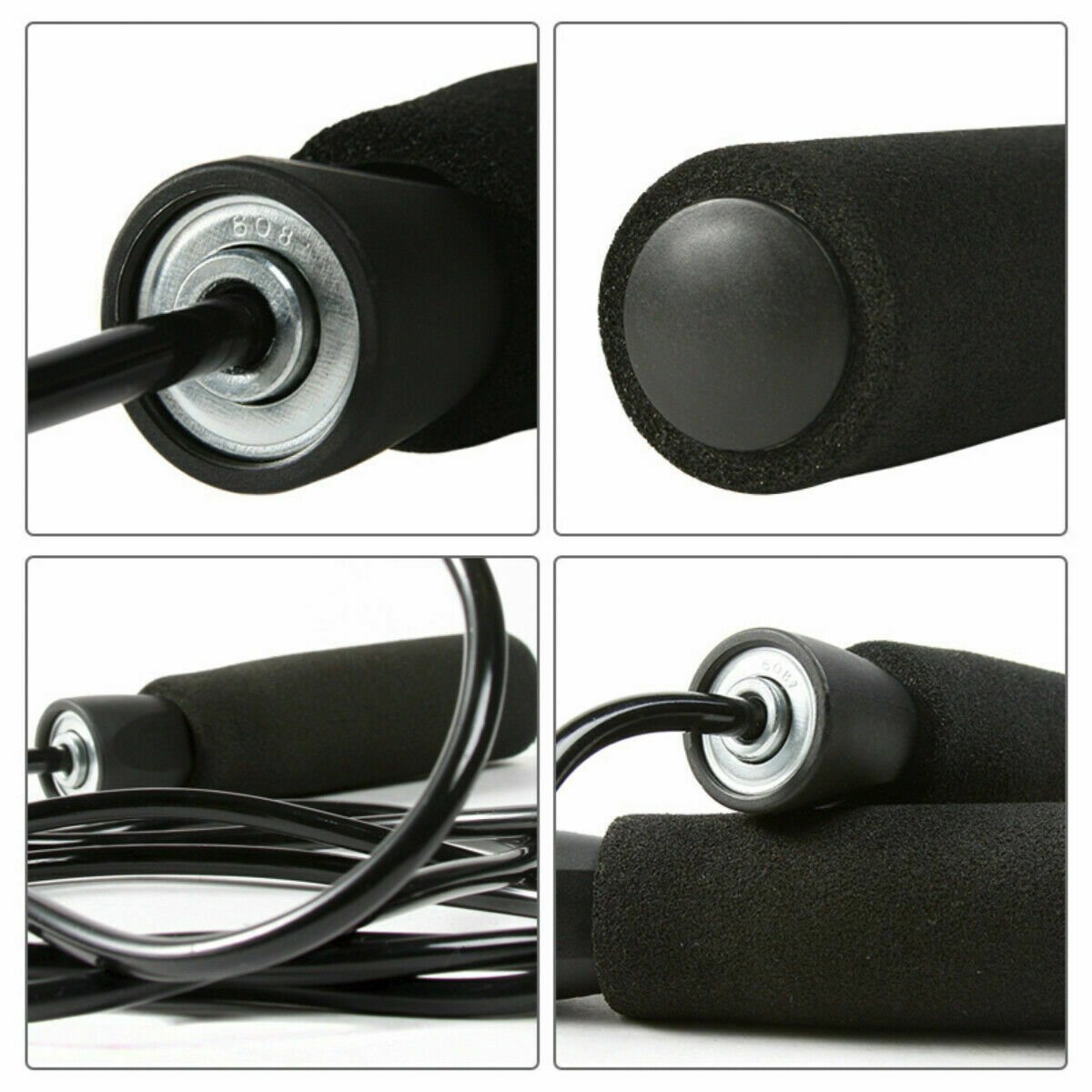 Gym Aerobic Exercise Boxing Skipping Rope Adjustable Bearing Speed Fitness Bearing Rope Tangle-Free Jumping Rope Speed Equipments Skipping Adjustable Skipping Rope image 2