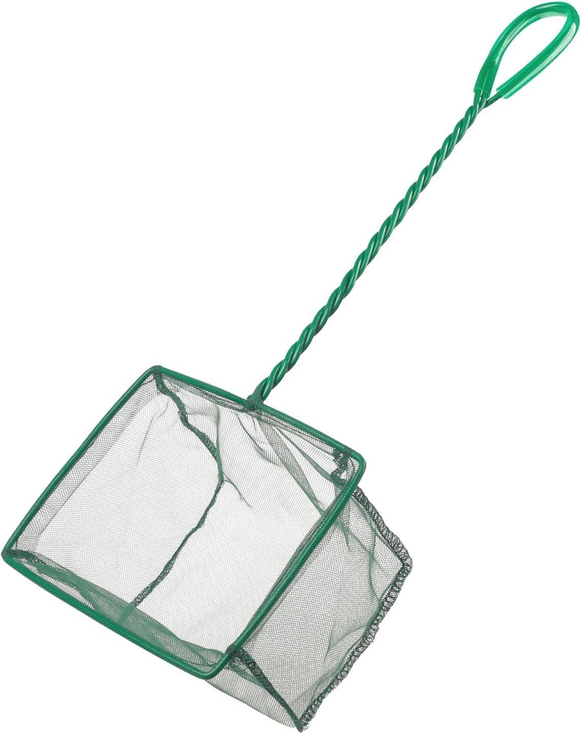 Aquarium Fish Net with Braided Metal Handle Square Net with Soft Fine Mesh Sludge Food Residue Wastes Skimming Cleaning Net for Fish Tanks Small Koi Ponds and Pools image 0