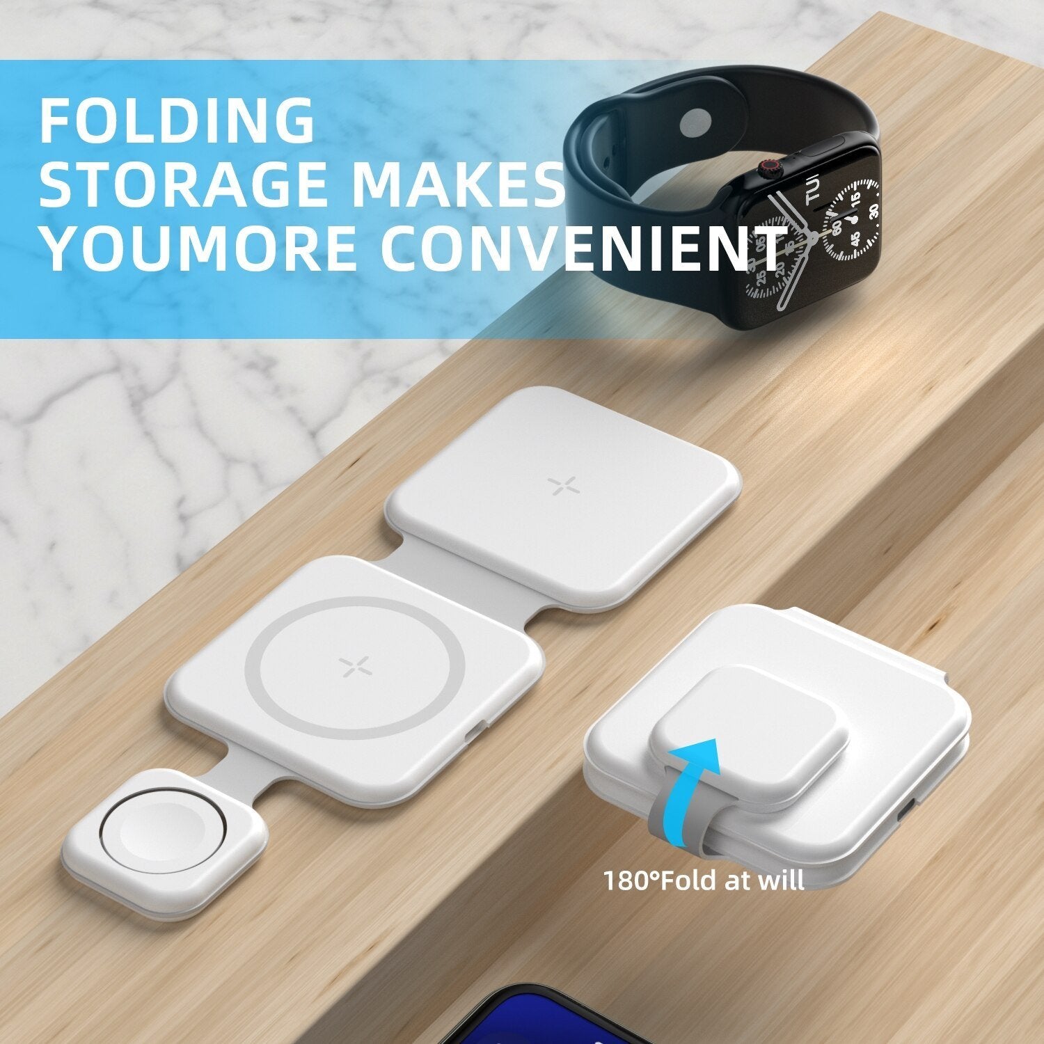 3 In 1 Magnetic Foldable Wireless Charger Charging Station Multi-device Folding Cell Phone Wireless Charger Gadgets image 8