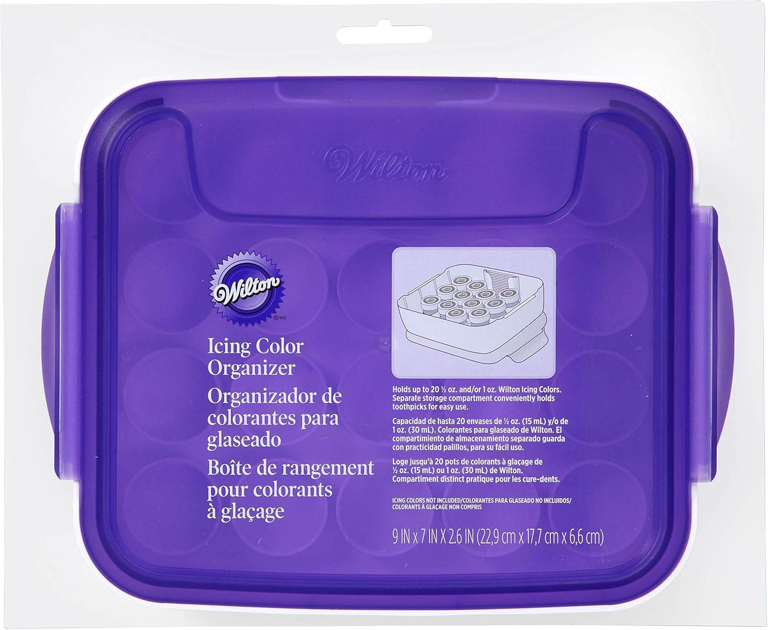 Icing Color Organizer Case - the Color Organizer Holds 20 Bottles of Colors for Cakes &amp; Cookies, Cake Decorating Supplies, White &amp; Purple image 1