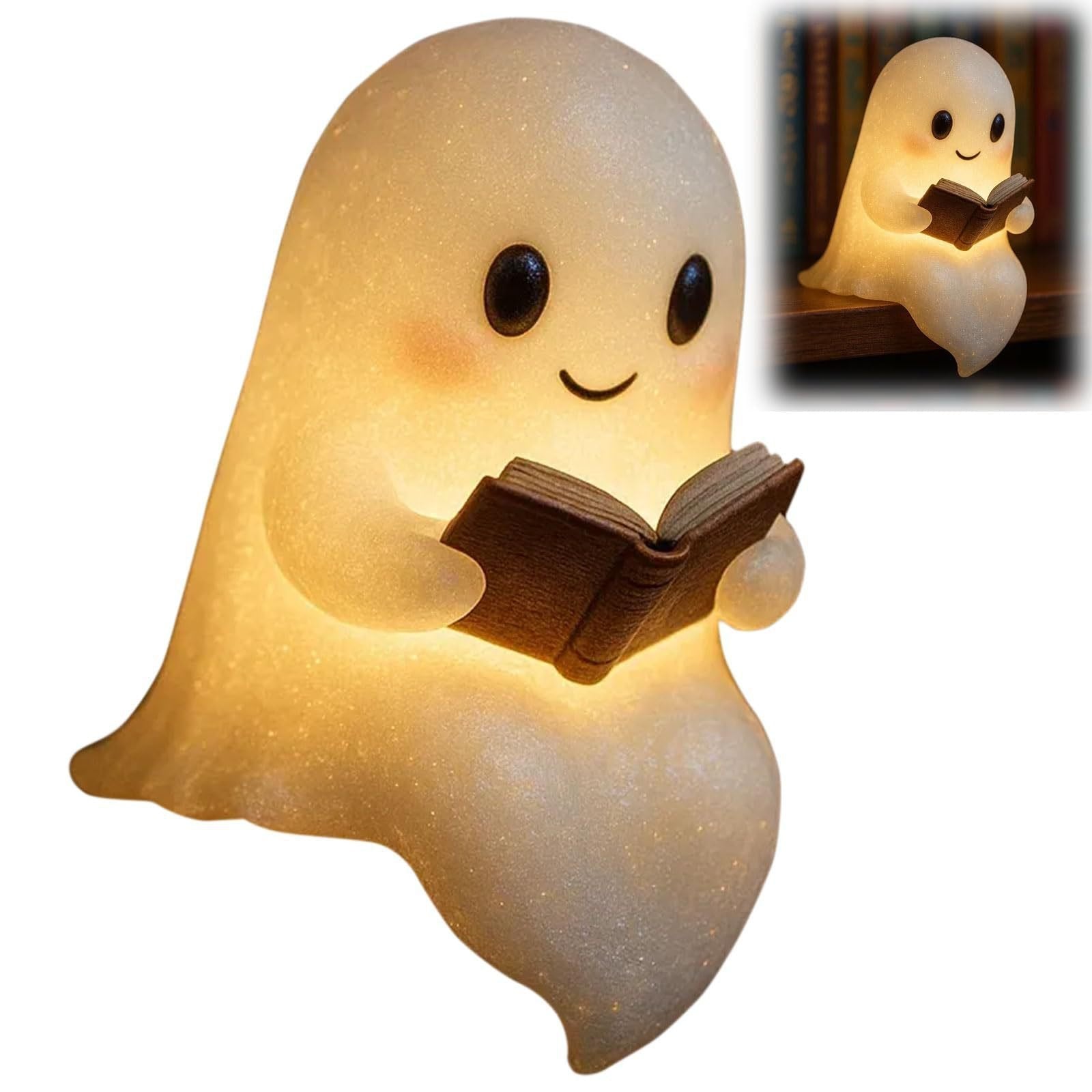 Cute LED Ghost Night Light Children's Nightlight Gift Bedside Sleep Lamp Halloween Decorations Lovely Ghost Lamp Warm Light image 1