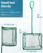 Aquarium Fish Net with Braided Metal Handle Square Net with Soft Fine Mesh Sludge Food Residue Wastes Skimming Cleaning Net for Fish Tanks Small Koi Ponds and Pools image 1
