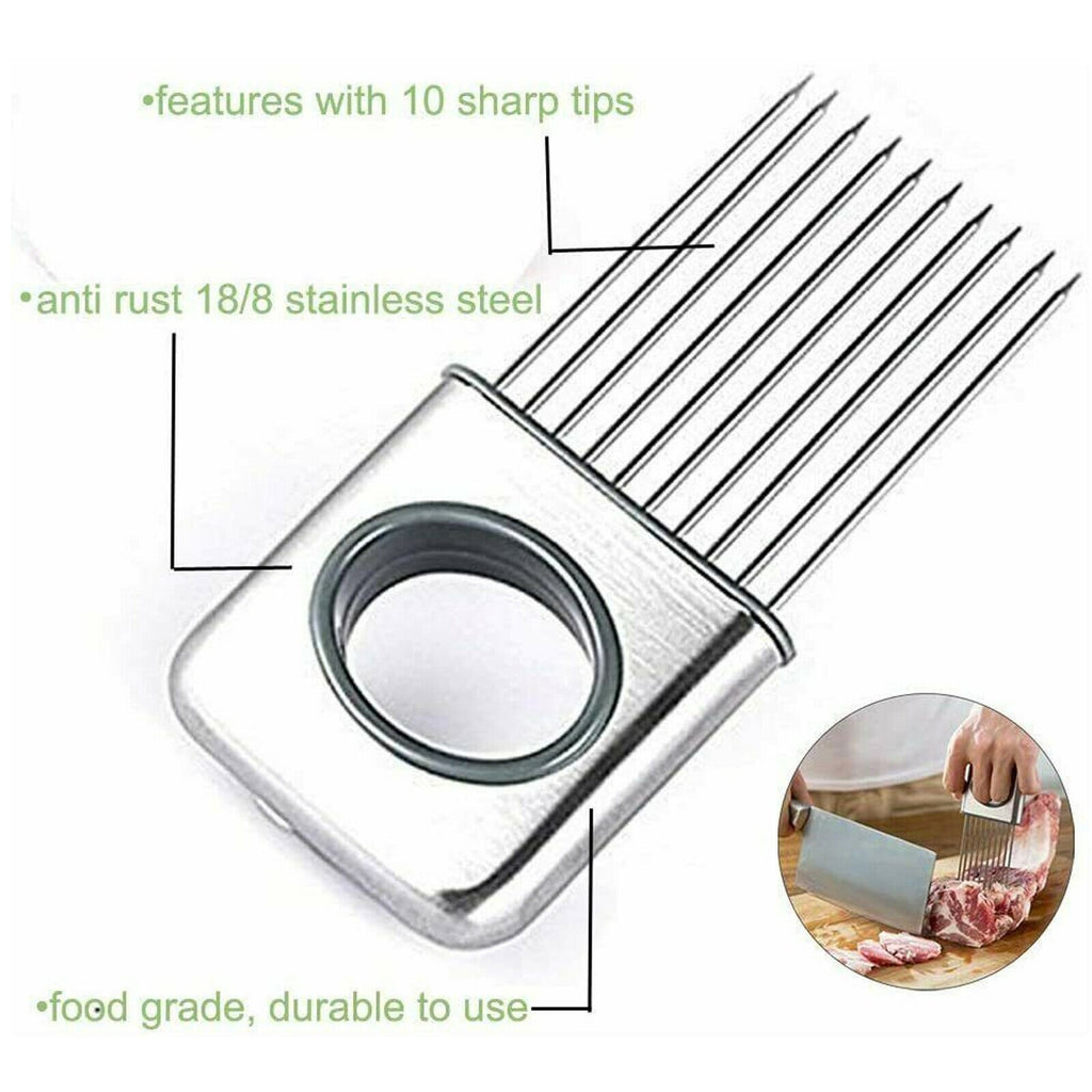 Onion Holder Slicer Vegetable Tools Tomato Cutter Stainless Steel Kitchen Gadget image 7