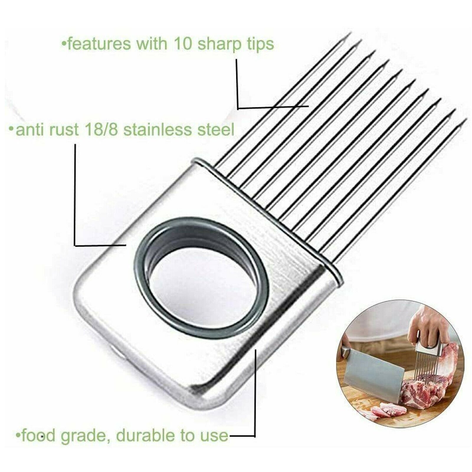 Onion Holder Slicer Vegetable Tools Tomato Cutter Stainless Steel Kitchen Gadget image 7