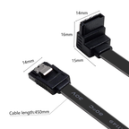 SATA Cable III, 3 Pack SATA Cable III 6Gbps 90 Degree Right Angle with Locking Latch 18 Inch for SATA HDD, SSD, CD Driver, CD Writer - Black image 3