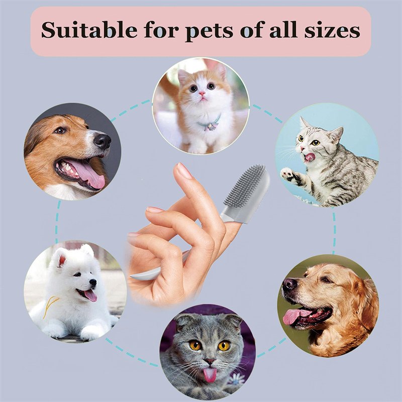 Dog Tooth Cleaning Brush Care Finger Wrap Cat Dog Oral Cleaning Toothbrush Tool Silicone Dog Cat Finger Toothbrush Supplies Pet Products image 4