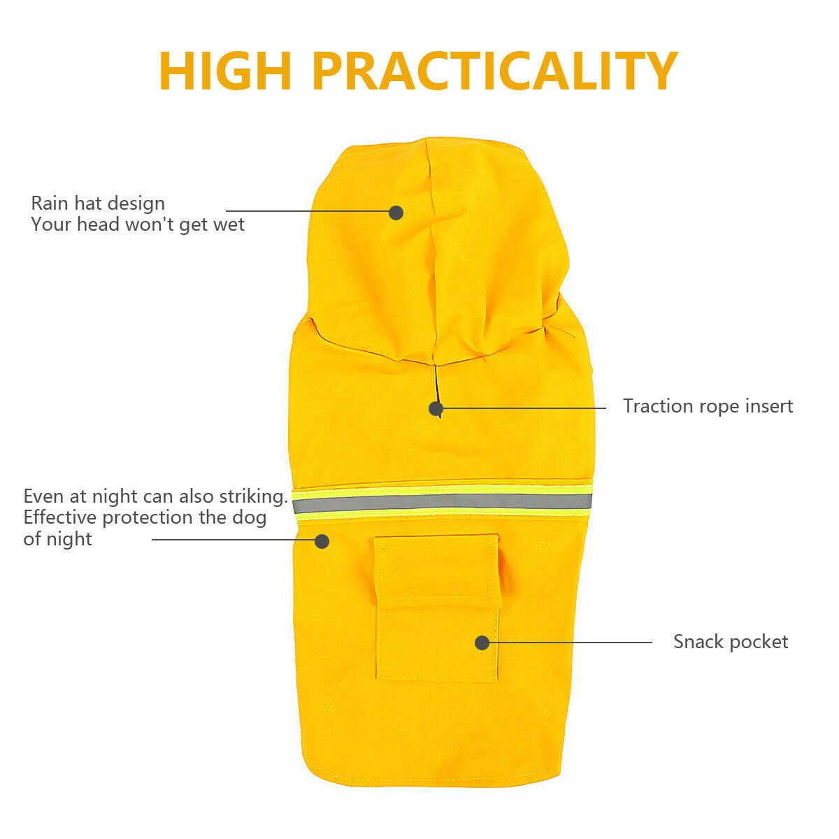 Dog Raincoat,Waterproof Dog Rain Jacket With Safety Reflective Stripe,Hooded Slicker Dachshund Doggy Dog Poncho With Leash For Dogs And Puppies image 3