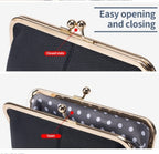 Wallet For Women, Genuine Leather Coin Purse Kiss Lock Wallets With Zipper Coin Pocket, Multi-card Slots Card Holder image 8