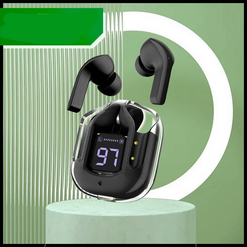 New Mini Transparent Wireless Bluetooth Headset Digital Display ENC Noise Reduction True Wireless Sports Music image 2