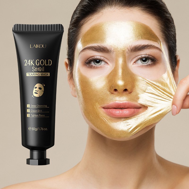 Gold Foil Snail Tear-Off Mask Hydrating skin whitening mask, skin radiant image 0