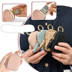Leather Coin Purse, Small Change Purse Keychain Wallet For Women, Mini Coin Pouch With Zipper image 1