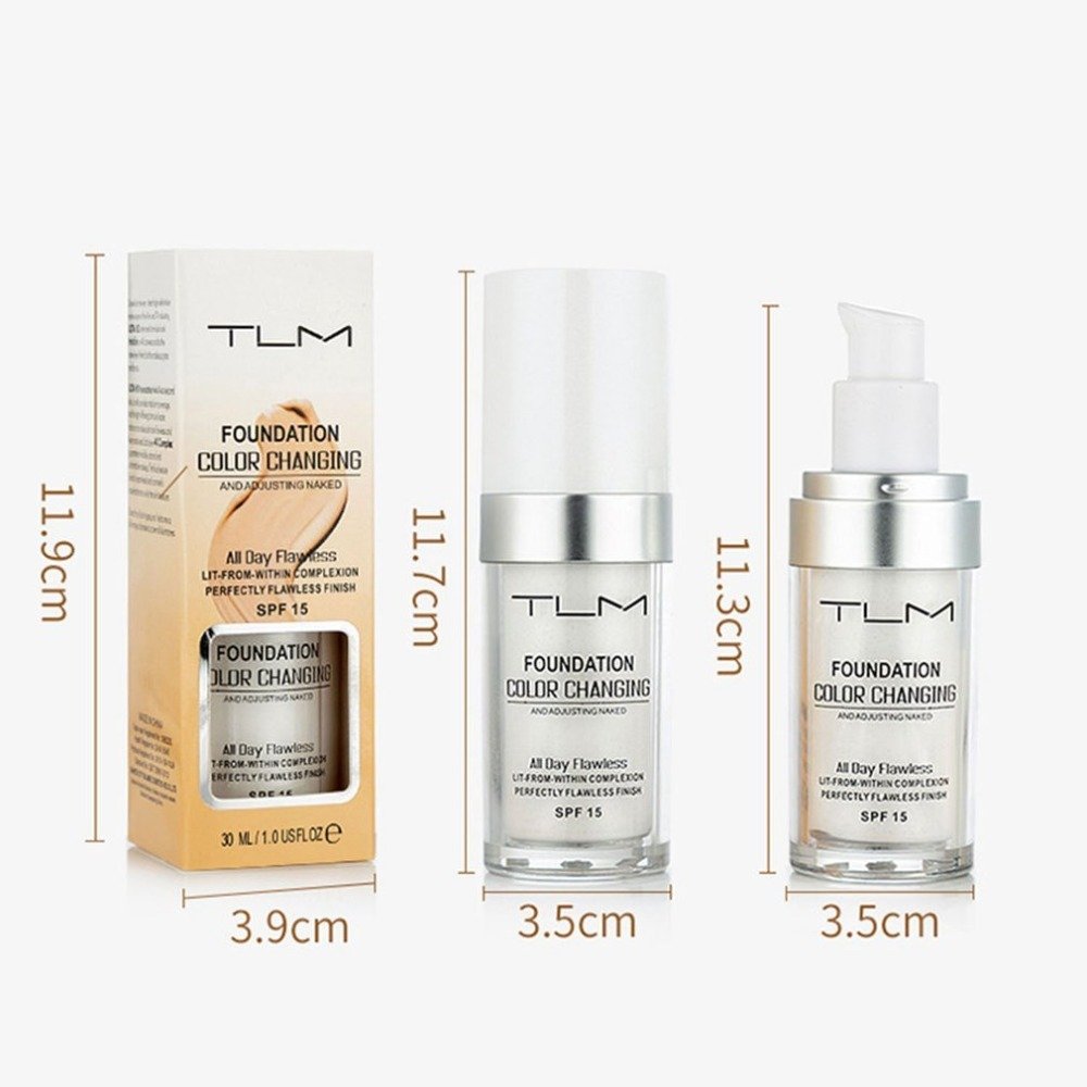 Temperature Liquid Foundation Concealer Portable Natural Color  Makeup Foundation BB Concealer - 3pcs image