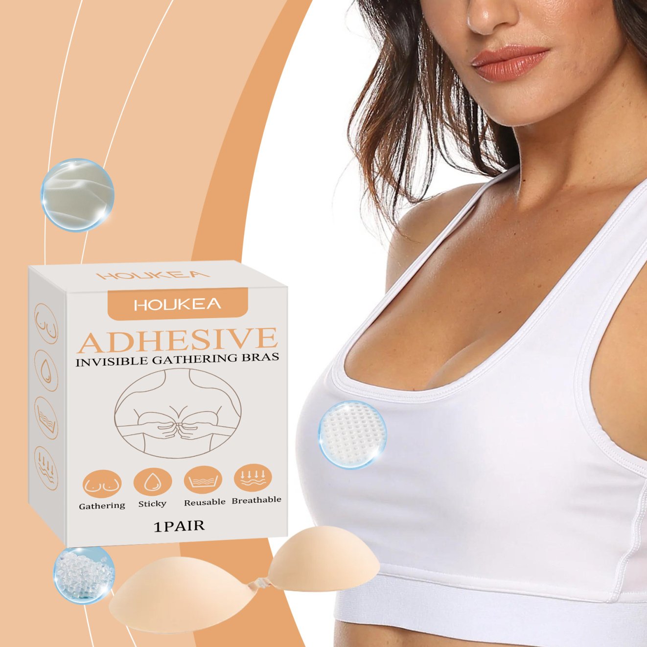 Houkea Invisible Bra Invisible Comfort Gathers Securely To Lift The Breasts And Shape The Curves Of The Breasts image 4