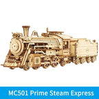 Robotime ROKR Train Model 3D Wooden Puzzle Toy Assembly Locomotive Model Building Kits for Children Kids Birthday Christmas Gift image 4