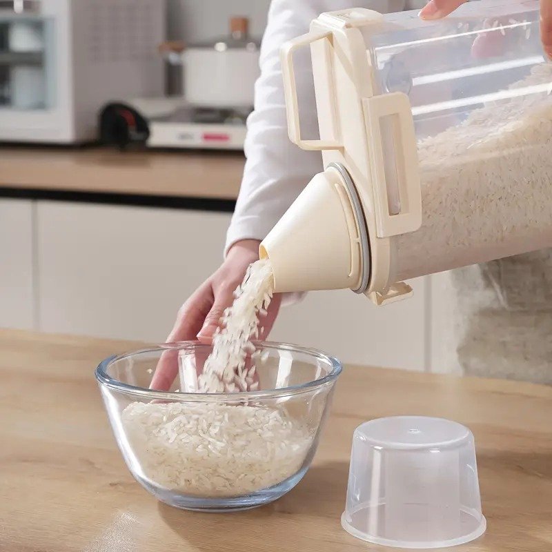 Sealed Food Storage Containers With Lids - Leak-proof And Moisture-proof Kitchen Storage Boxes, Suitable For Grains, Nuts, Flour And Rice - Made Of Durable PE Material image 3