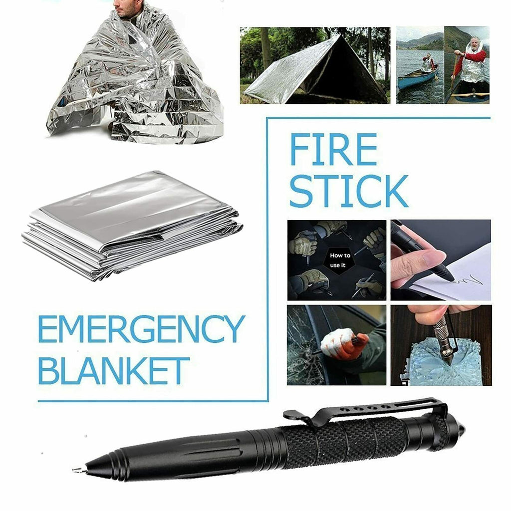 14-In-1 Outdoor Emergency Survival Kit Camping Hiking Tactical Gear Case Set Box image 5