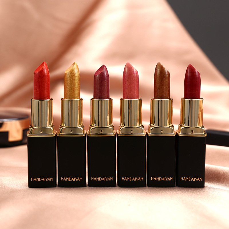 Shiny Metallic Lipstick Pearlescent Color Temperature Change Lipstick Gilt Lipstick image 9