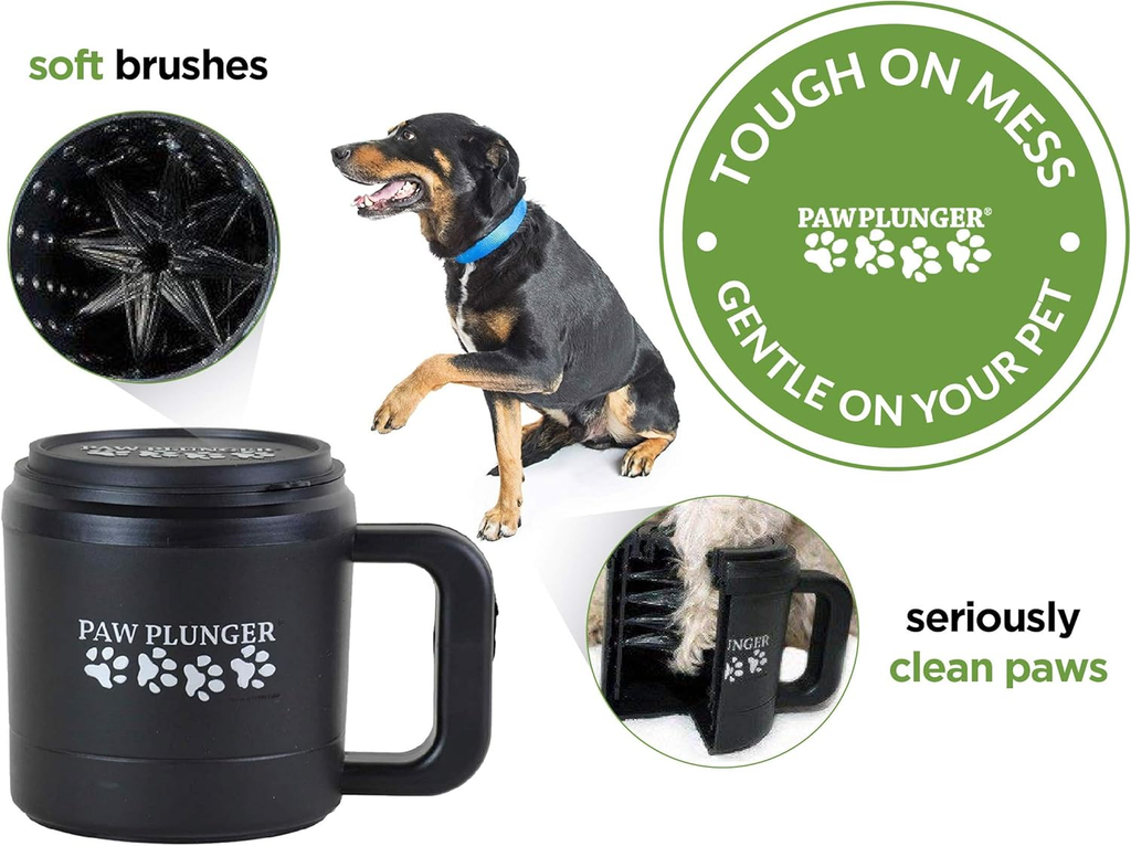 Paw Plunger – Dog Paw Cleaner - Dog and Puppy Essentials - Portable Dirty Paw Washer - Ideal for Medium Dogs - Black image 5