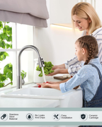 Kitchen Faucet with Sprayer, Kitchen Sink Faucet, SUS 304 Stainless Steel, High Arc Single Handle Brushed Nickel Kitchen Faucets with Pull down Sprayer, Pull Out Kitchen Faucet with Deck Plate image 1