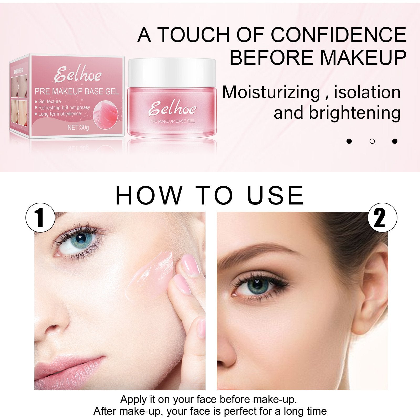 EELHOE Makeup Base Gel Makeup Moisturizer Firming Skin Isolating Base Concealer image 3