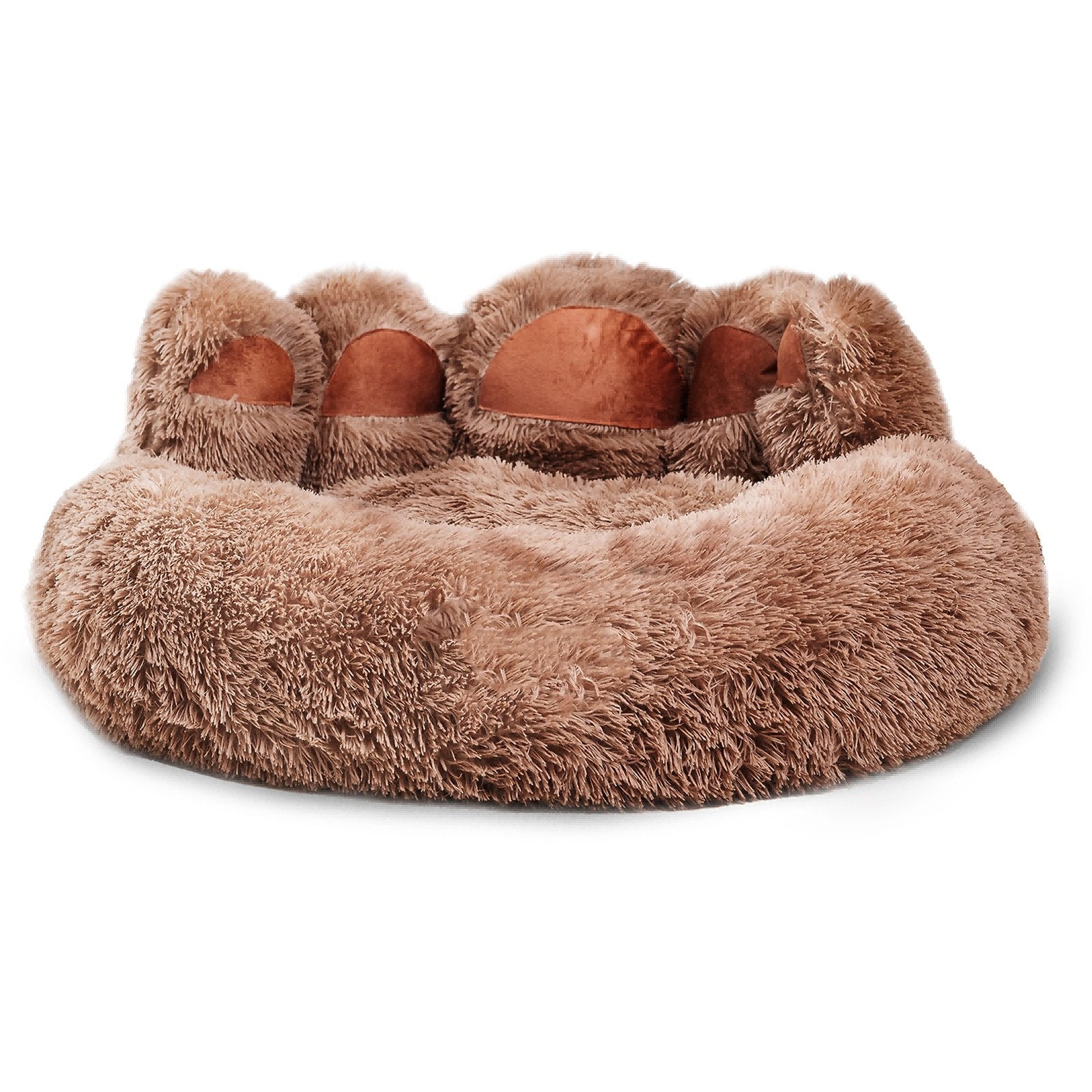 Cute Dog Bear Paw Shape Dog Bed, Dog Beds &amp; Furniture For Small And Medium Dogs, Cozy Plush Cute Cat Beds For Indoor Cats - Khaki, 26inch image