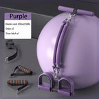 A Set Of Adjustable Resistance Tension Bands With Foot Pedals And Handles, High Resistance Level, Anti Fall, Suitable For Fitness Training, Body Stretching, And Abdominal Muscle Exercises - Purple 50LB image