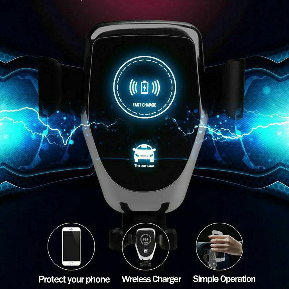 10W QI Wireless Fast Car Charger Mount Holder Stand Automatic Clamping Charging image 1