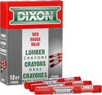 Industrial Lumber Marking Crayons, 4.5" X 1/2" Hex, Red, 12-Pack (52000) image 0