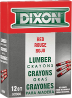 Industrial Lumber Marking Crayons, 4.5" X 1/2" Hex, Red, 12-Pack (52000) image 2