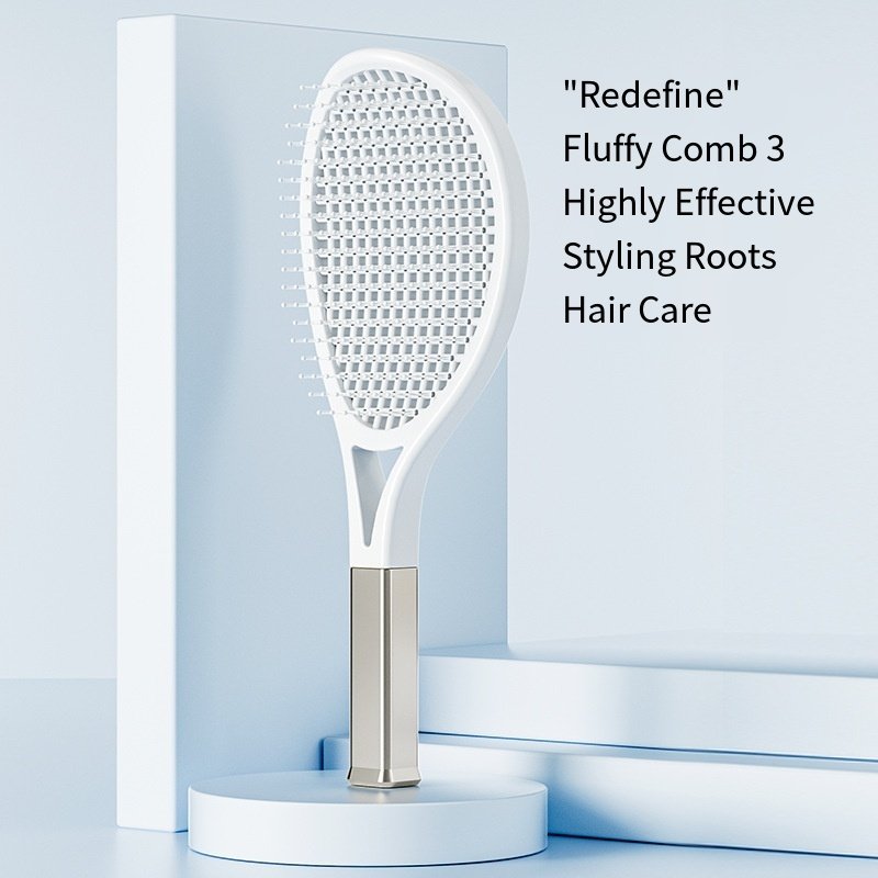 Hair Comb Tennis Racket Fluffy Combs High Skull Top Hair Artifact Airbag Cushion Massage Comb Barber Tools Hair Detangler Hairbrush For Thick Hair Self Cleaning Curly Hair Brush For Curly Hair image 1