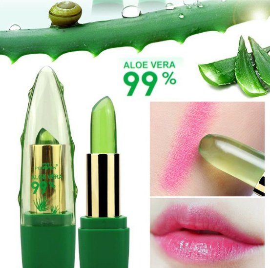 Aloe Vera Gel Color Changing Lipstick Gloss  Moisturizer Anti-drying Desalination Fine-grain Lip Blam Care image 0