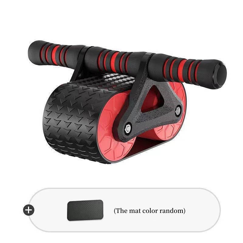 Double Wheel Abdominal Exerciser Women Men Automatic Rebound Ab Wheel Roller Waist Trainer Gym Sports Home Exercise Devices - Red image