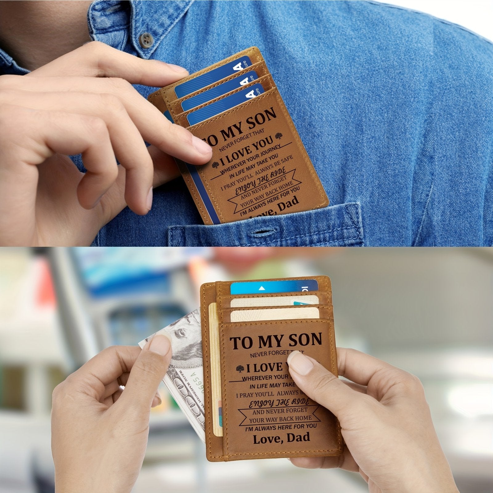 Mens Wallet RFID Blocking Wallets For Men Slim Wallets, 1 ID Window Front Pocket Wallet image 3