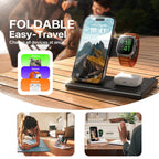 3 In 1 Wireless Charging Sation For Multiple Devices 15W Fast Charging Stand image 1