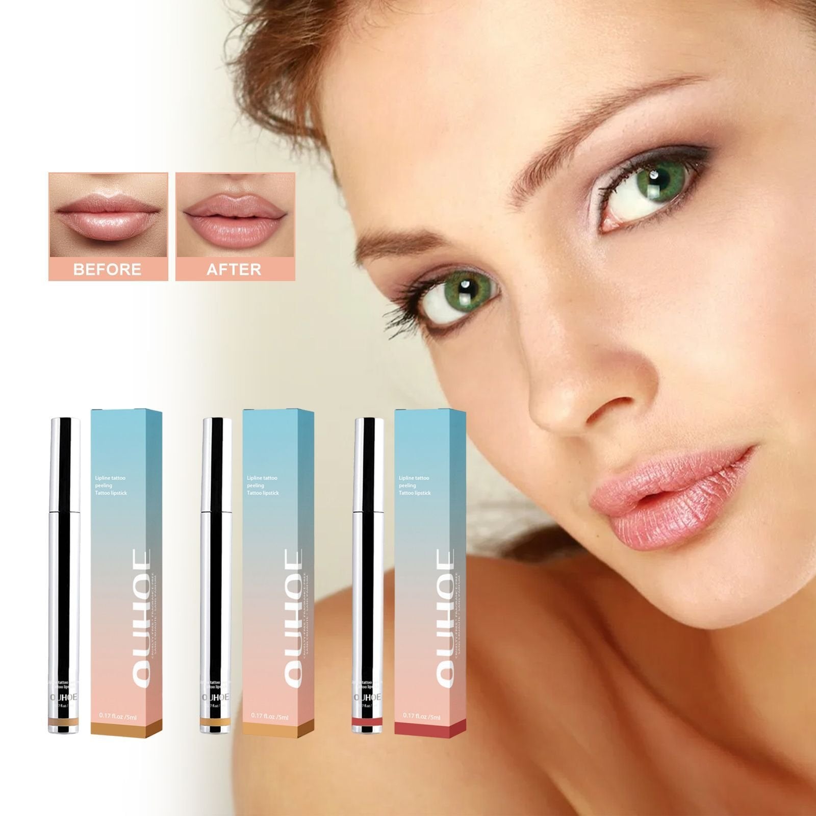 Mineral OilOUHOE Peel Off Lipliner Plump Lip Lines Show Lip Color Without Taking Off Makeup Peel Off Lipliner image 0
