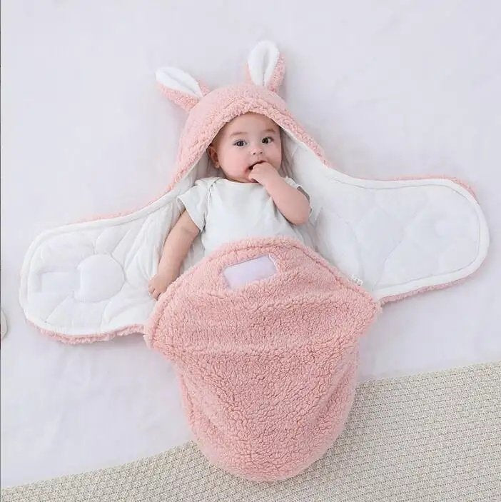 Super Soft Baby Sleeping Bag Fluffy Fleece Newborn Blanket Swaddle Blankets, Unisex Baby Wrap For Newborn Baby Boys Girls With Head-Protecting &amp; Head-Supporting Function, Wearable Swaddle Sleep Sack image 5