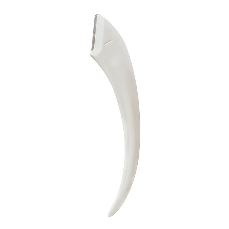 Eyebrow Trimming Knife With Comb Curved Moon Small Beauty Supplies Gadgets - White, Eyebrow knife image