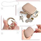 Leather Coin Purse, Small Change Purse Keychain Wallet For Women, Mini Coin Pouch With Zipper image 5