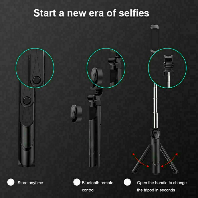 Bluetooth Selfie Tripod Telescopic Stick Remote Monopod Extendable Phone Holder image 1