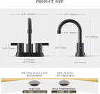 4 Inch 2 Handle Centerset Matte Black Lead-Free Modern Bathroom Faucet, 360 Swivel Spout 2-3 Hole RV Bathroom Vanity Sink Faucet with Pop up Drain and Water Supply Lines，Bf015-1-Mb image 5