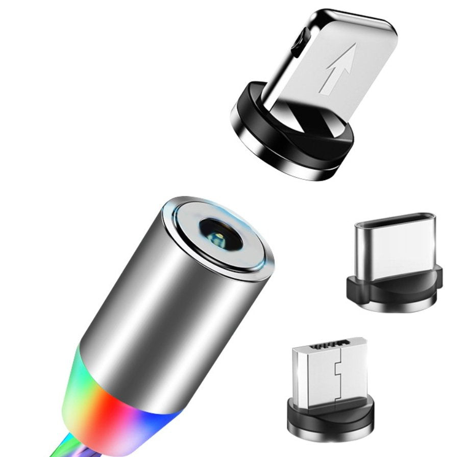 Compatible with Apple, Flowing Ligh Magnetic Streamer Data Line Cable for Iphone Android Typec image 1