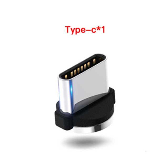 Compatible with Apple, Flowing Ligh Magnetic Streamer Data Line Cable for Iphone Android Typec - Black, 5pcs USB TypeC head image