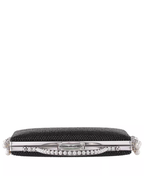 Cultivated Pearl Dangle Crystal Embellished Minaudiere Clutch image 8