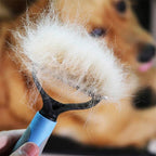 Grooming Brush For Pet Dog Cat Deshedding Tool Rake Comb Fur Remover Reduce 2-Side Dematting Tool For Dogs Cats Pets Grooming Brush Double Sided Shedding And Dematting Undercoat Rake Hair Removal Comb image 6