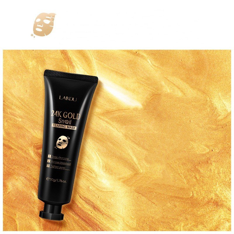 Gold Foil Snail Tear-Off Mask Hydrating skin whitening mask, skin radiant image 1