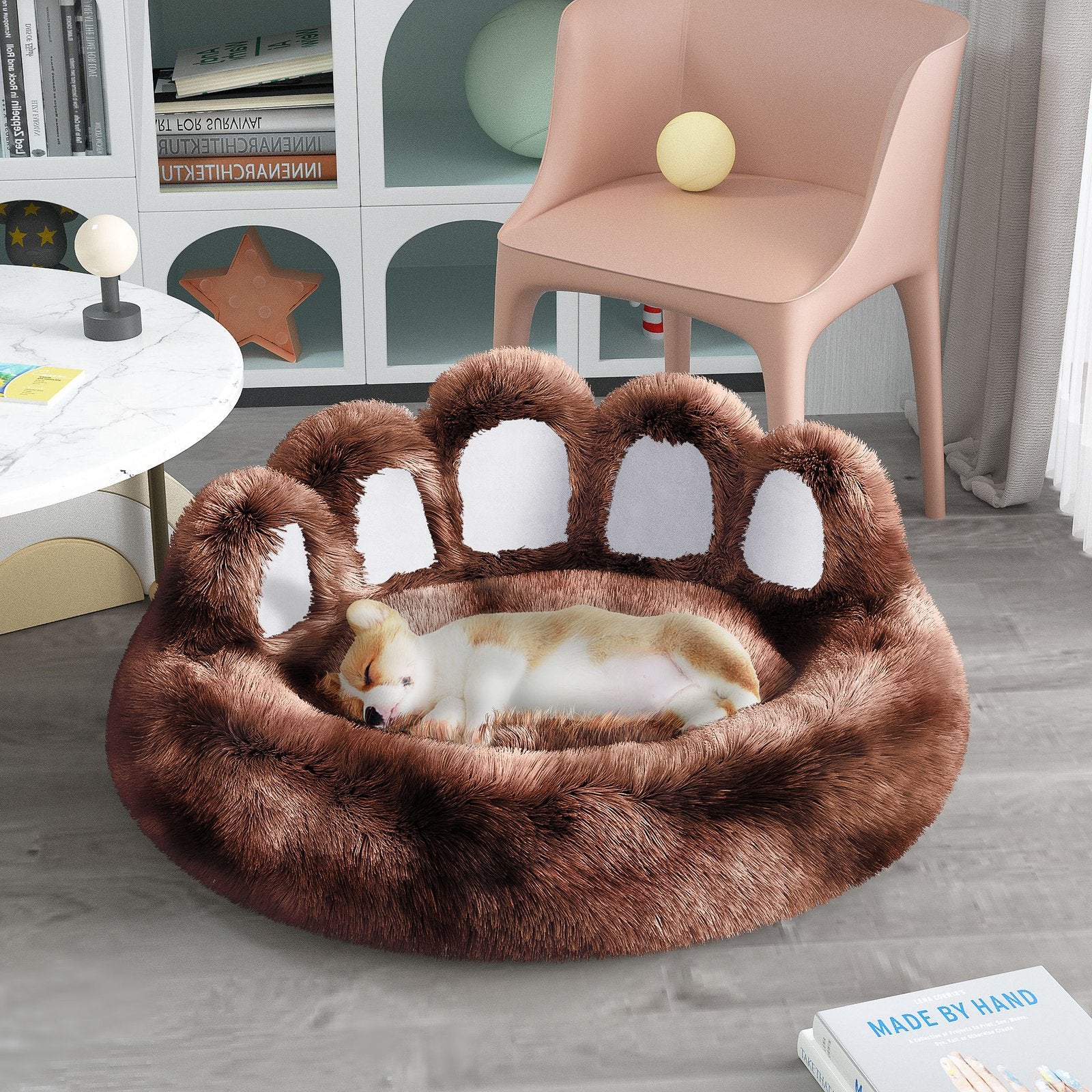 Cute Dog Bear Paw Shape Dog Bed, Dog Beds &amp; Furniture For Small And Medium Dogs, Cozy Plush Cute Cat Beds For Indoor Cats image 3